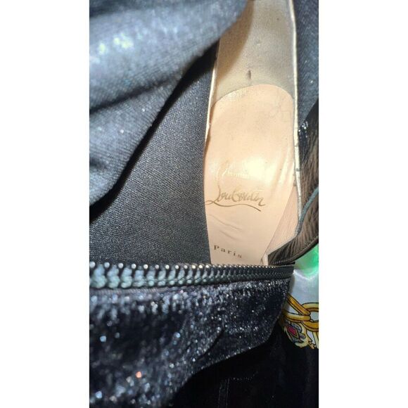 Authenticated Christian Louboutin Elegant Over-the-Knee Stiletto Velour Boots,35 - Picture 14 of 15